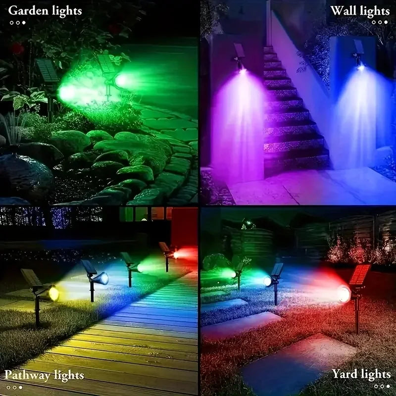 FAMCDC  Solar Spot Light Outdoor Lawn Lamp Waterproof Spotlights Solar Garden Lights Landscape Lighting Decoration Pathway Lamp