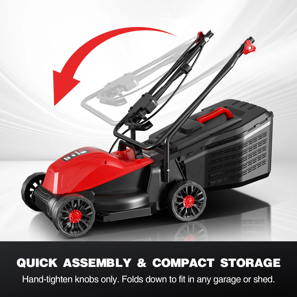 High-Power Electric Lawn Mower - Perfect for Large Yards, Push-Style Efficiency and Corded Operation Included