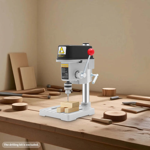 5158A 340W Mini Benchtop Drill Press 3-Speed Bench Wood Metal Hole Drilling Machine for DIY Crafts, Furniture,110V