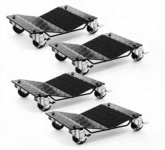 HiMiss Car Wheel Dolly, 6000 lbs/2722 kg Car Moving Cart with Brakes, 2/4 Piece, Heavy-Duty Vehicle Dolly, Moving Cars, Trucks, Trailers, Motorcycles  and Boats