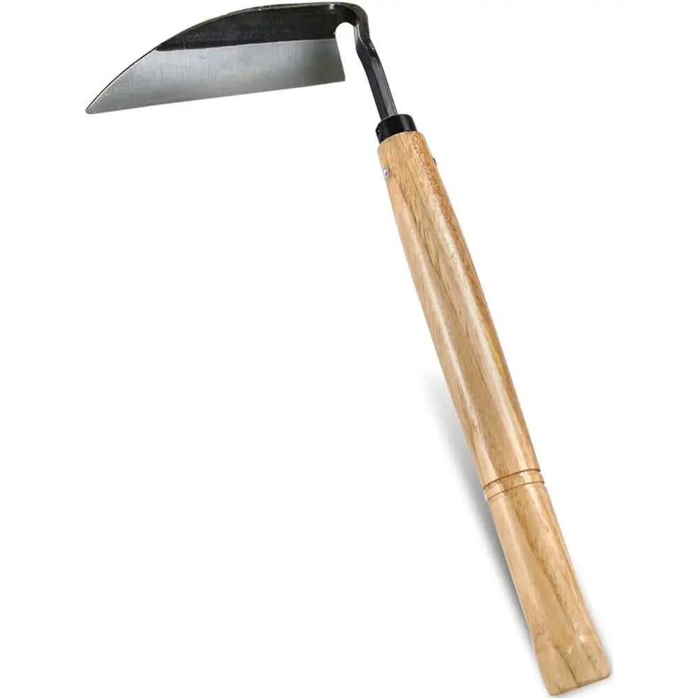 Weeding Sickle Hoe, Gardening Tool, Weed Remover, Hand Weed Cutter, Scythe with High Carbon Steel Blade for Cutting Grass, Soil