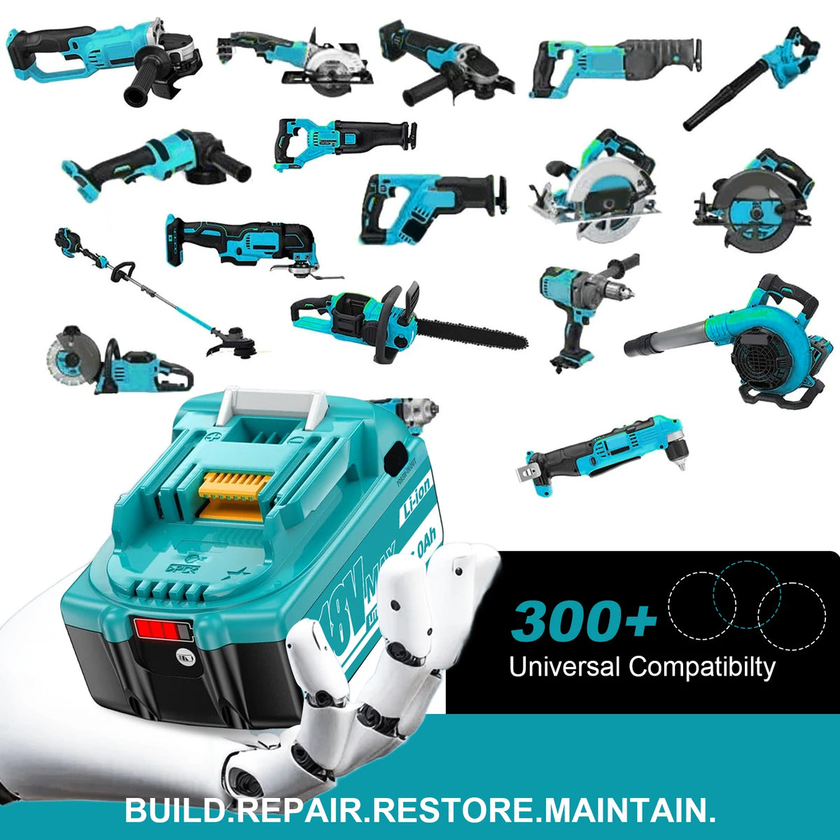 Type-C Version 18V Replacement Battery for Makita BL1860B 6.0Ah High-Capacity Cordless Power Tools Can Be Used as a Power Bank