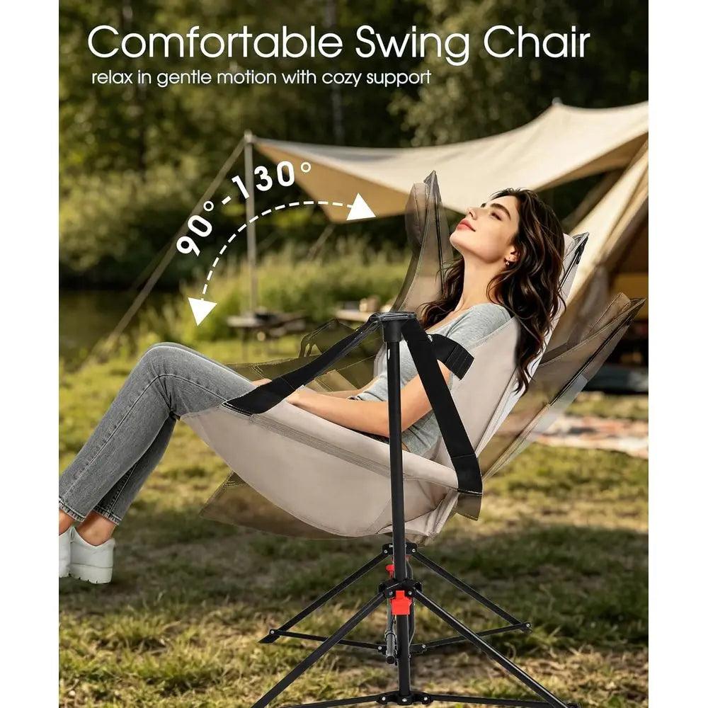 Hammock Camping Chairs Set o 2- Portable Swinging Chair or Adults with Stand and Storage Bag, Oversized folding Rocking or Lawn Chair