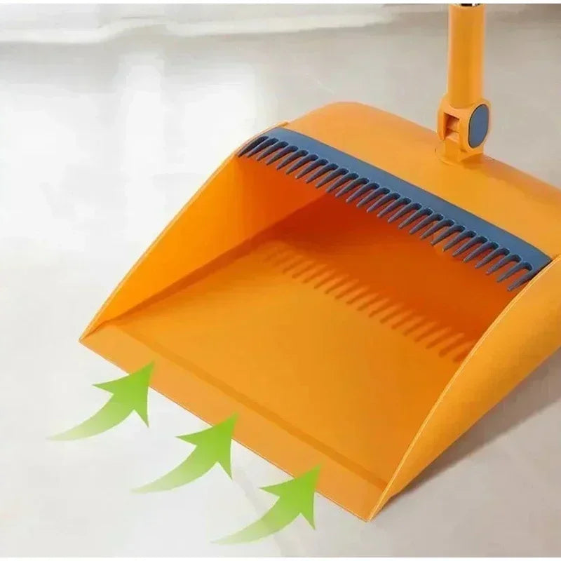 Household Broom & Dustpan set Individual sweep broom Foldable Dustpan With Comb Teeth for Cleaning Broom