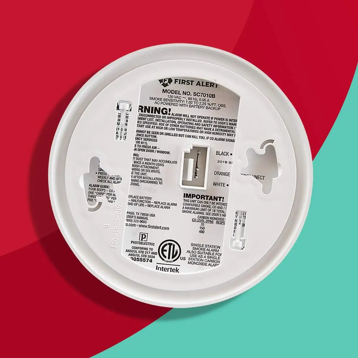 Hardwired Smoke and CO Detector with Battery Backup, 3-Pack for Home Safety