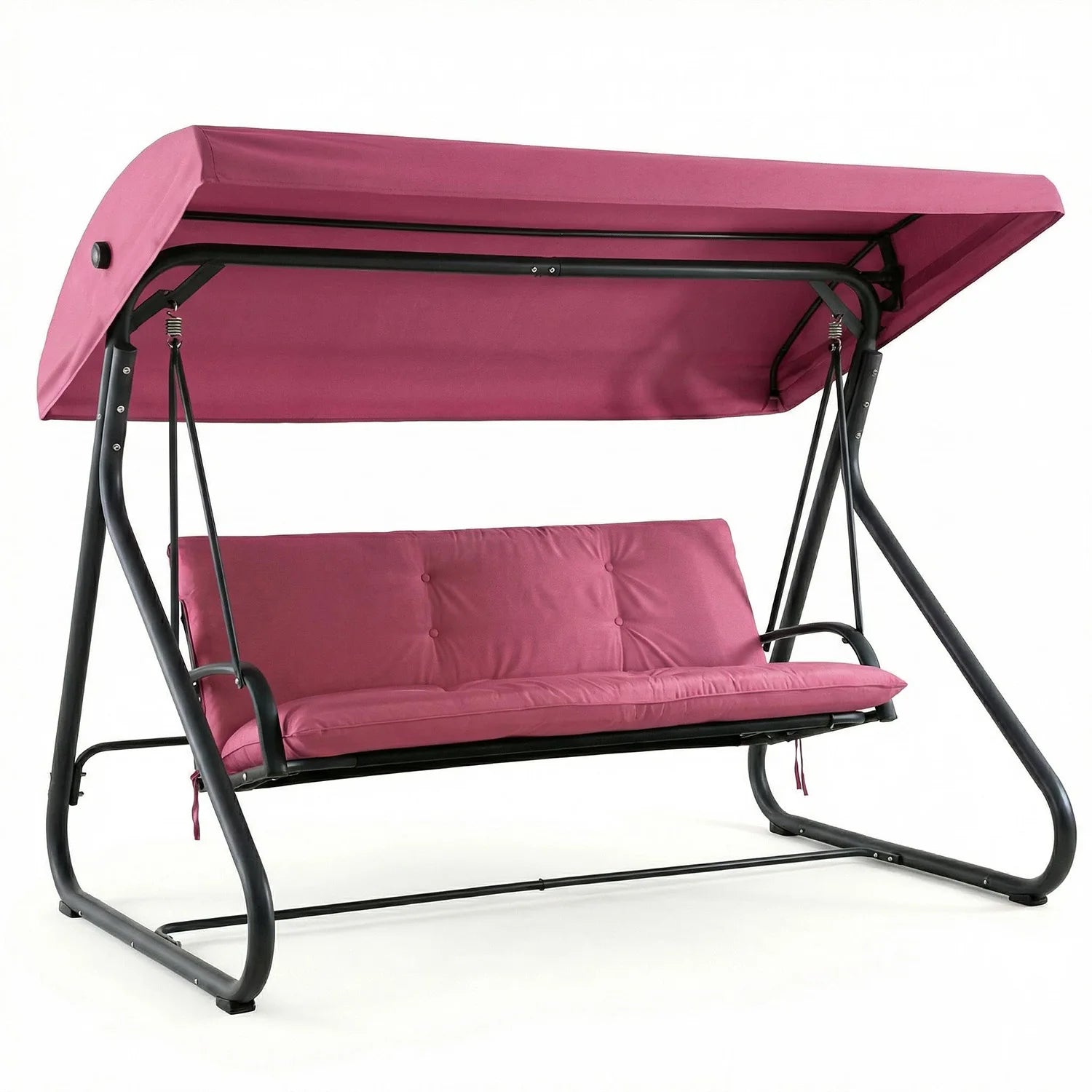 3-Seat Convertible Outdoor Swing Bed With Adjustable Canopy 2-In-1 Patio Glider Bench 750lbs Capacity For Porch Backyard