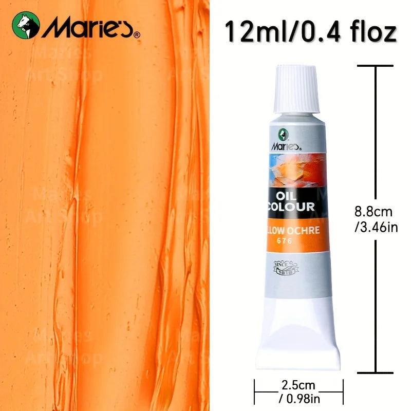 Marie's 31 pcs Oil Paint Set,12ml/0.42oz Tubes,Professional Pigments for Canvas Craft Painting,Gifts for Artist & Adults