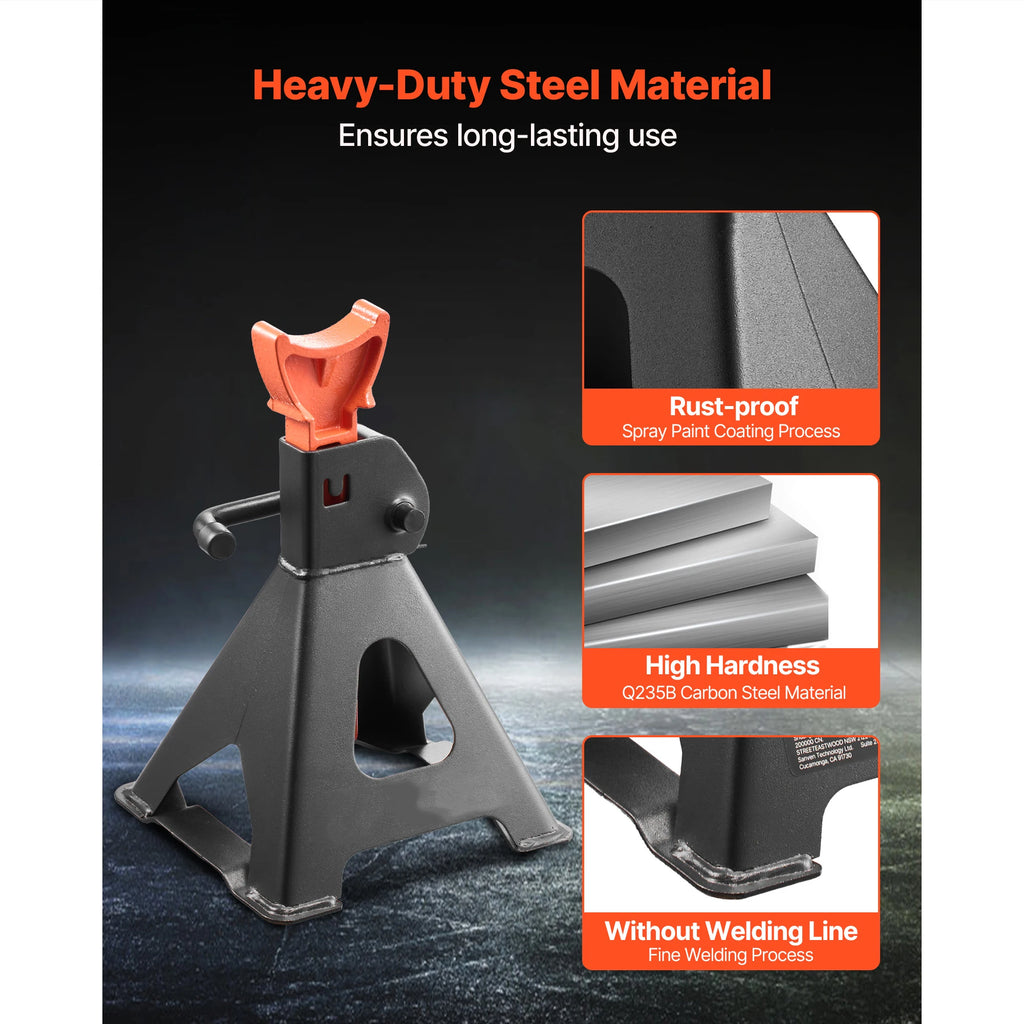SucceBuy Jack Stands 3 Ton/6 Ton Capacity Heavy Duty Steel Jack Auto Stands with Locking for Lifting SUV Pickup Car and UTV/ATV
Item Model Number: HM3141B/HM3141C/HM6141C