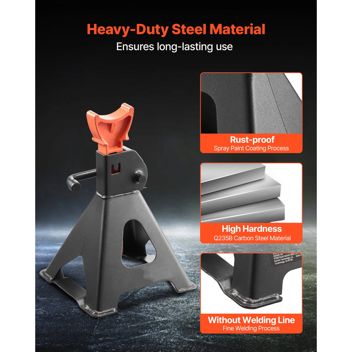 SucceBuy Jack Stands 3 Ton/6 Ton Capacity Heavy Duty Steel Jack Auto Stands with Locking for Lifting SUV Pickup Car and UTV/ATV
Item Model Number: HM3141B/HM3141C/HM6141C