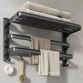 Voldra 24-Inch Towel Rack, Bathroom Towel Shelf with 2 Towel Bar Towel Holder with 7 Hooks Towel Storage Organizer for Bathroom & Lavatory Wall Mounted