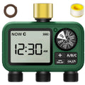 3-Zone Programmable Sprinkler Timer, Automatic Irrigation System with Rain Delay & Manual Watering, Brass Inlet Controller for Garden & Lawn