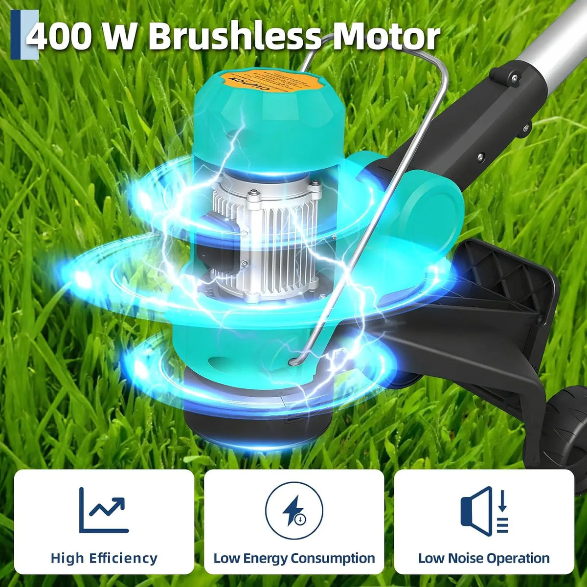 Tacleekii 12" Cordless Weed Wacker String Trimmer Cordless Grass Trimmer with 2 X 2.0Ah Batteries Fast Charger with Wheels