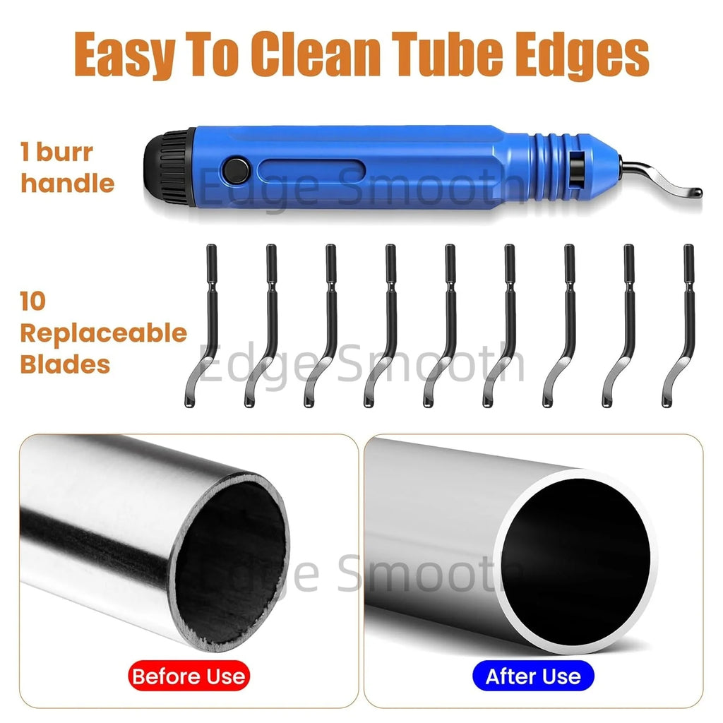Deburring Tool with High Speed Steel Swivel Blade Burr Removal Reamer Works on Metal Resin PVC Pipes Copper Plastic 3D Printing