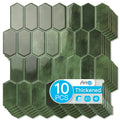 Peel And Stick Backsplash, 10-Pack, Vinyl, Deep Green