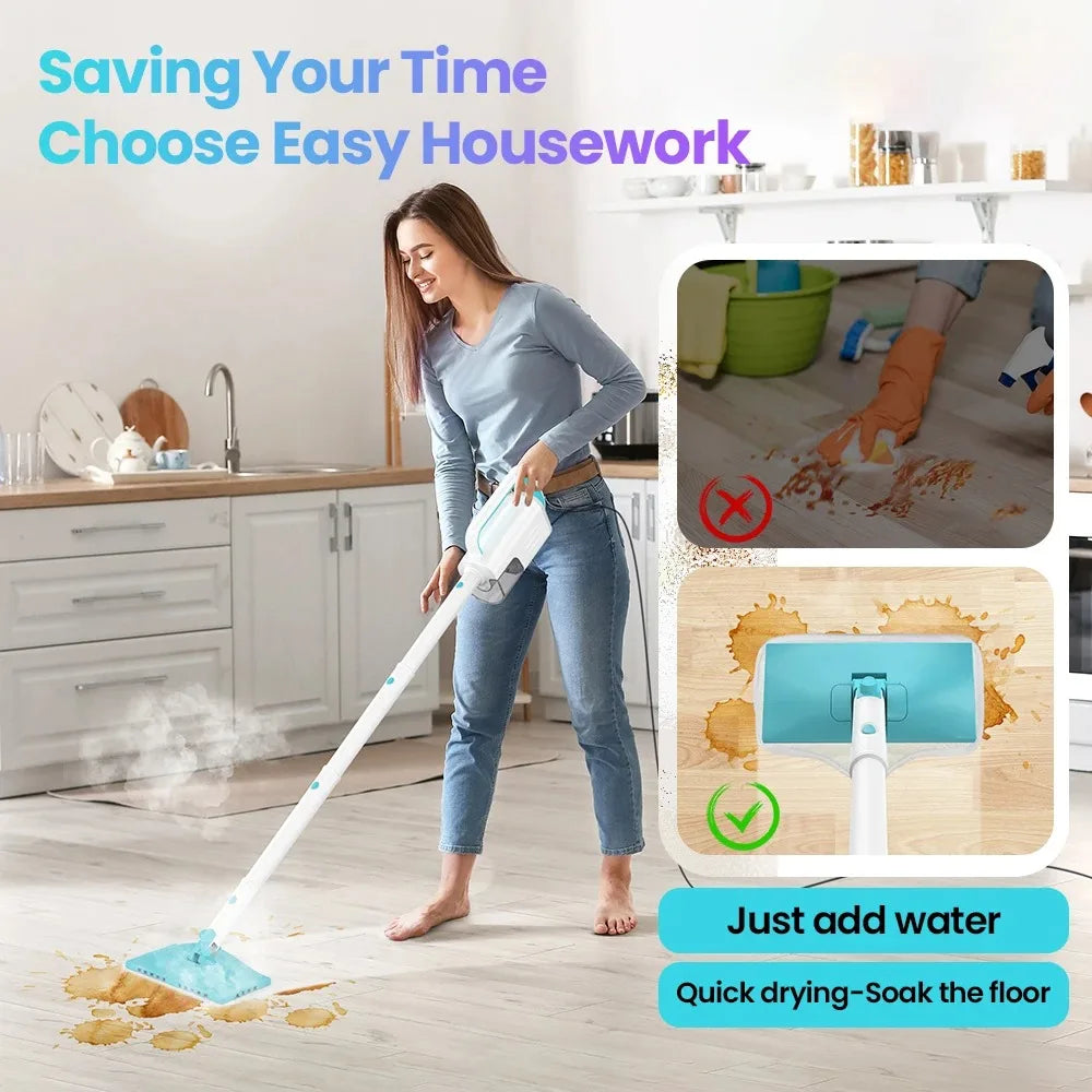 INSE Steam Mop 1200W Powerful Scrubbing Steam Vac Mop High Temperature Detachable Hard Floor Steam Cleaner for Carpet Kitchen F1