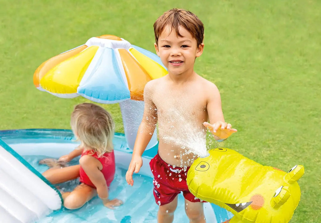 Gator 6.6' x 5.6' x 4" Outdoor Inflatable Kiddie Pool Water Play Swim Center