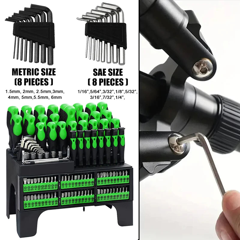 118pcs Screwdriver Set, Magnetic, Plastic Holder