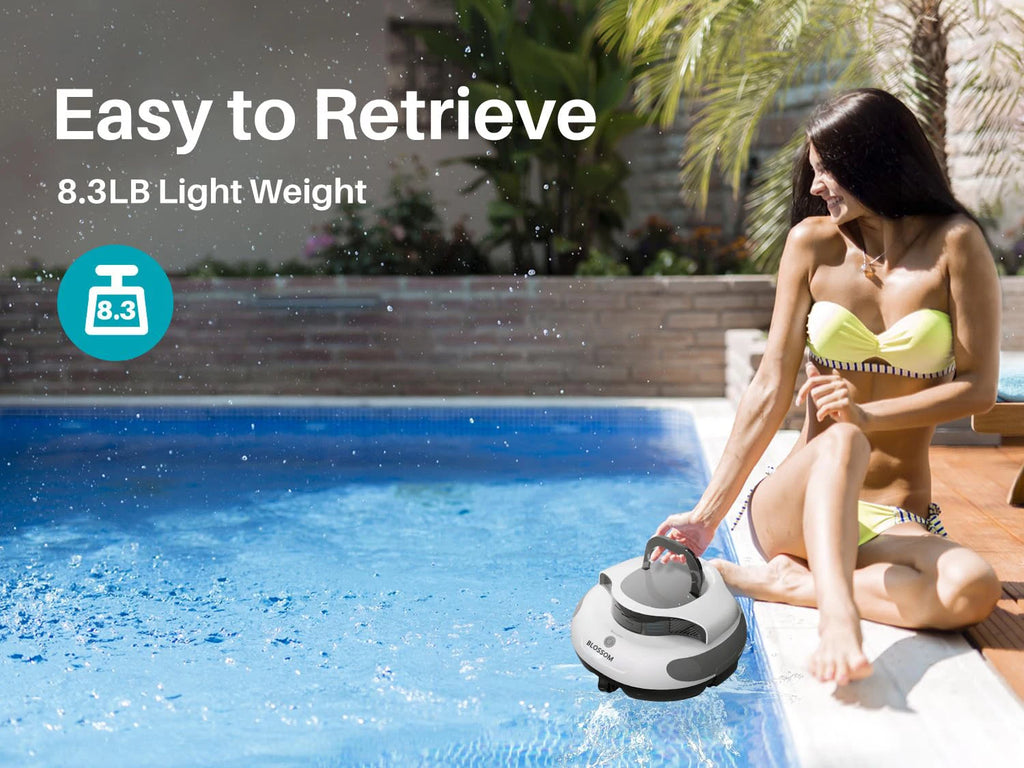 Cordless Pool Cleaner with 5000mah Up to 120 Mins Run time Two Adjustable Path Planning Method Ideal Robotic Pool Vacuum Cleaner