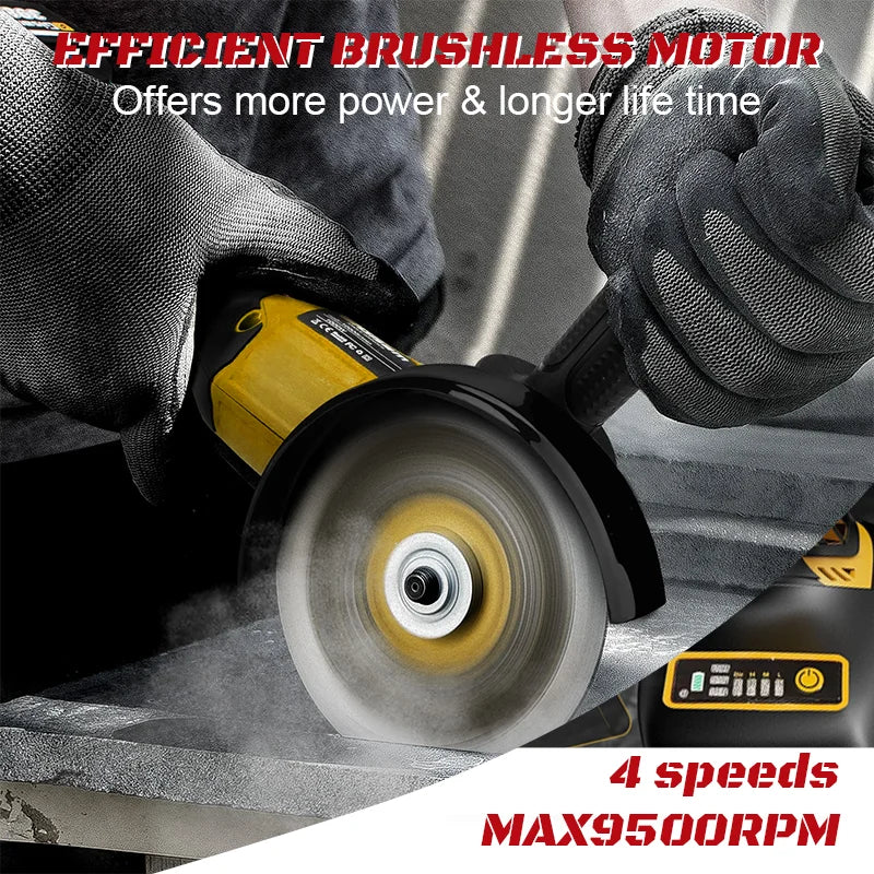 Electric Goddess DCG406 Brushless Angle Grinder Cordless Metal Polishing Machine Cutting Woodworking Power Tool For Makita 21V Battery Pin