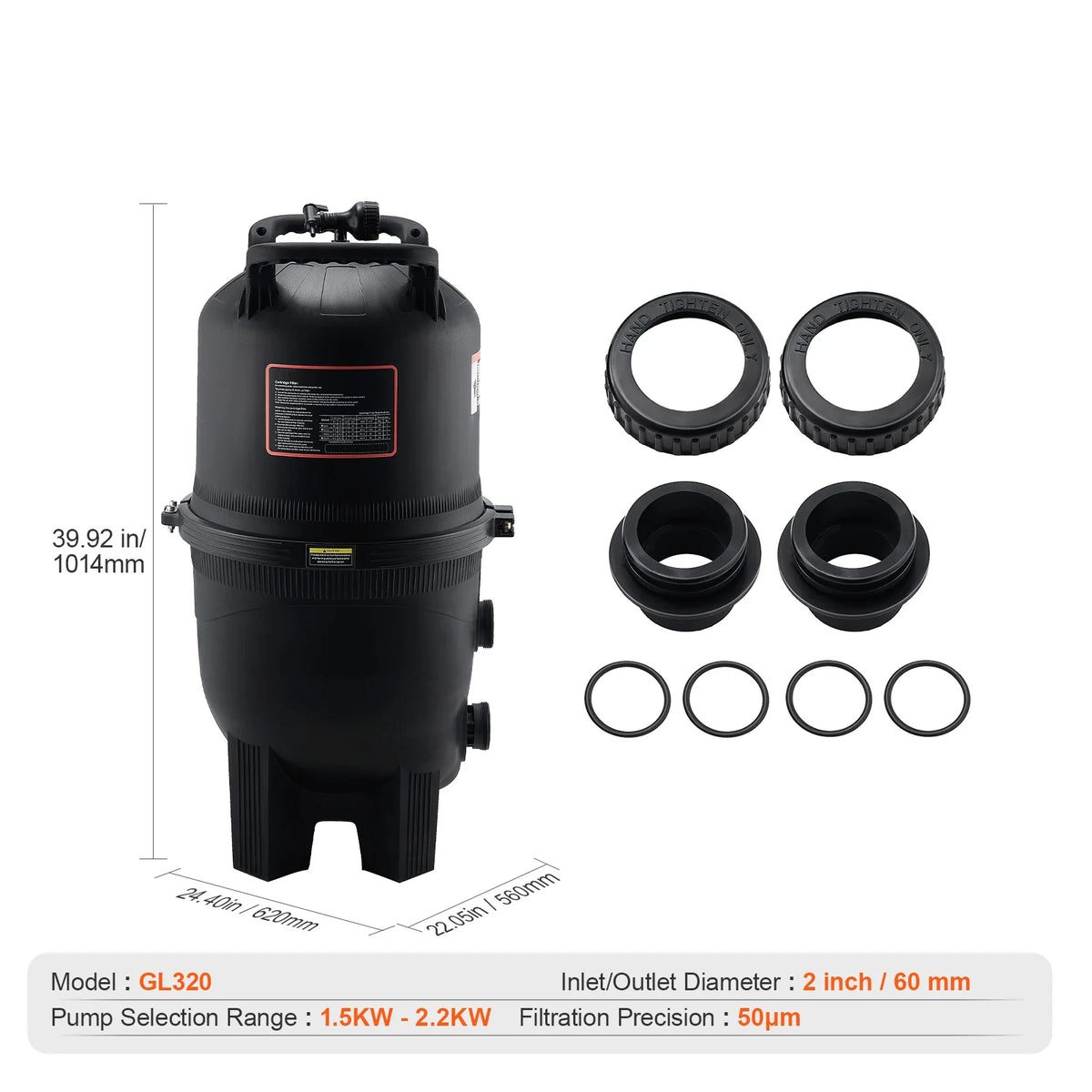 SucceBuy Cartridge Pool Filter 50/325/425/525 Sq. Ft Filter Area Inground Pool Filter Above Ground Swimming Filtration  System