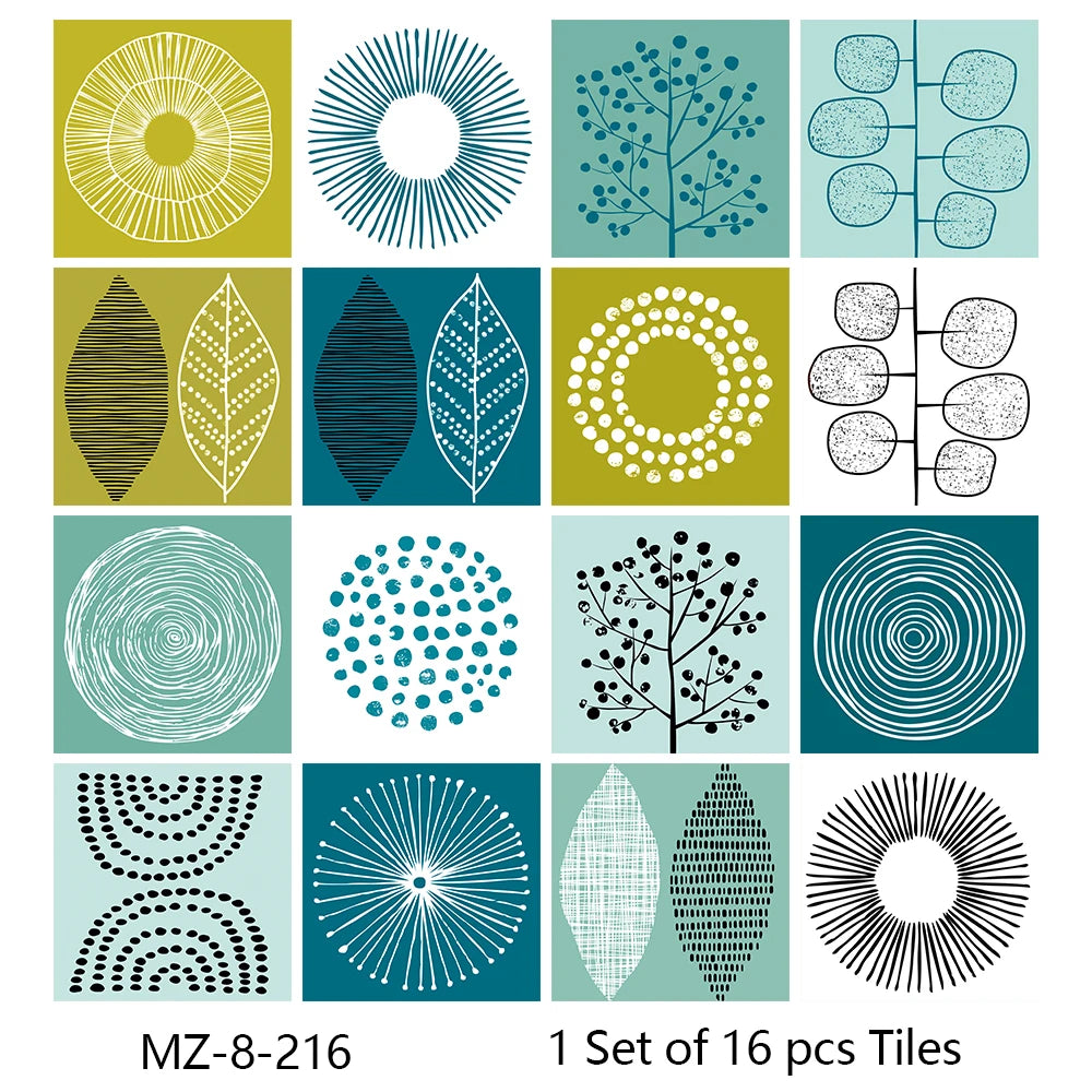 Waterproof Tiles, Peel And Stick, 16 Pieces/Set, PVC