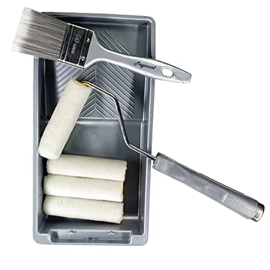 Small Paint Roller Set with Short Nap Roller Covers, 2-inch Paint Brush and Mini Paint Tray for Household Painting Touch-ups
