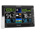 Weather Station Indoor Outdoor Thermometer Wireless with Digital Atomic Clock for Home, Large Display with Dimmer, USB Port, In