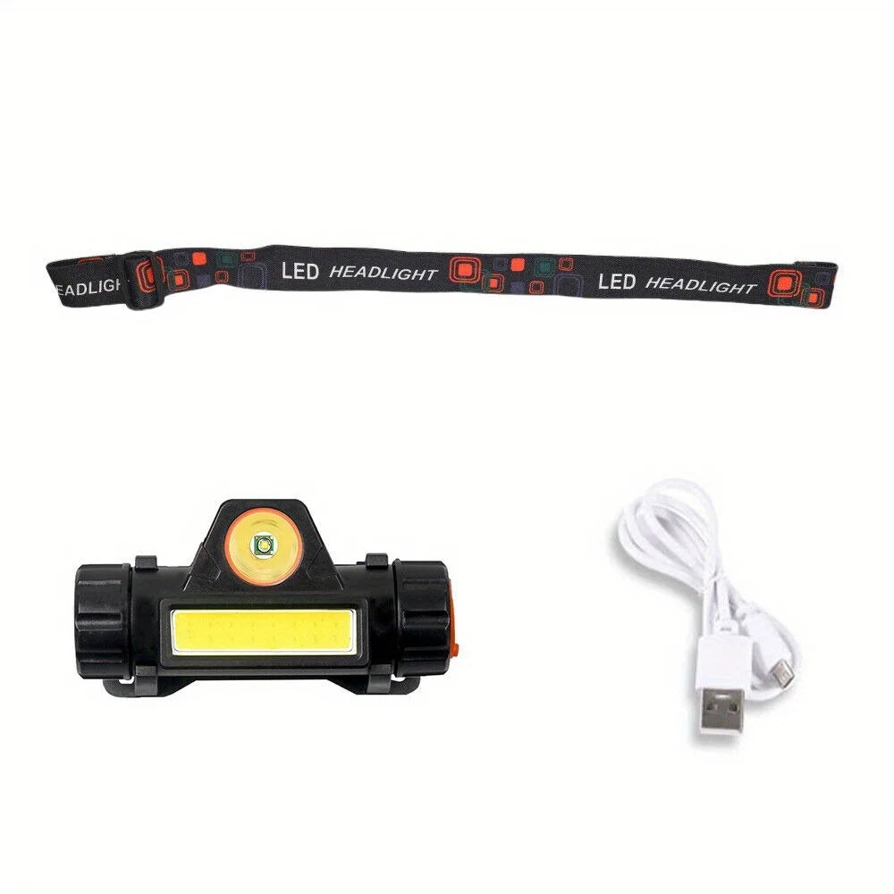 2X USB Rechargeable LED Headband Light