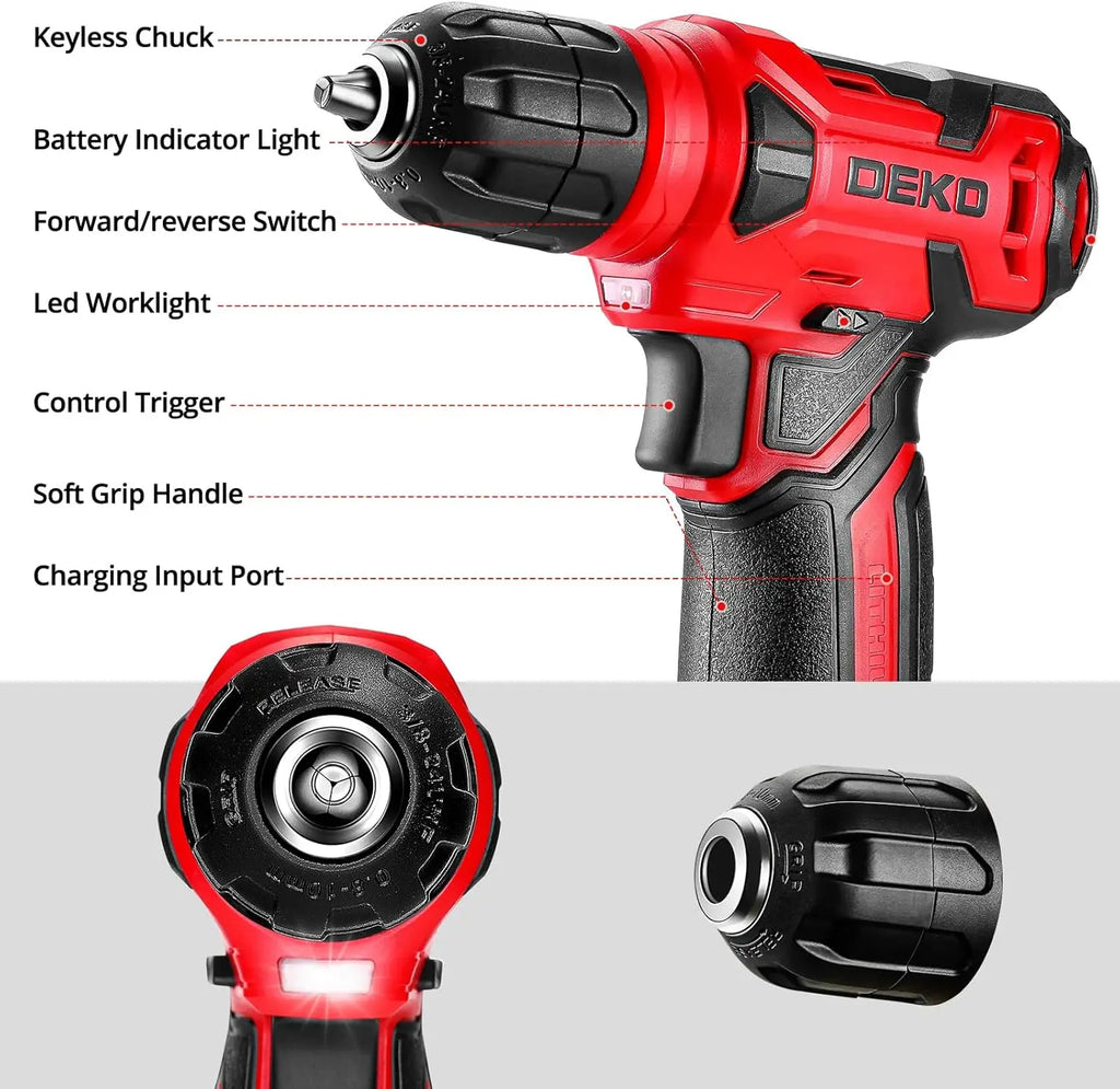 126 Tool Set, 8 Volt Drill, For DIY