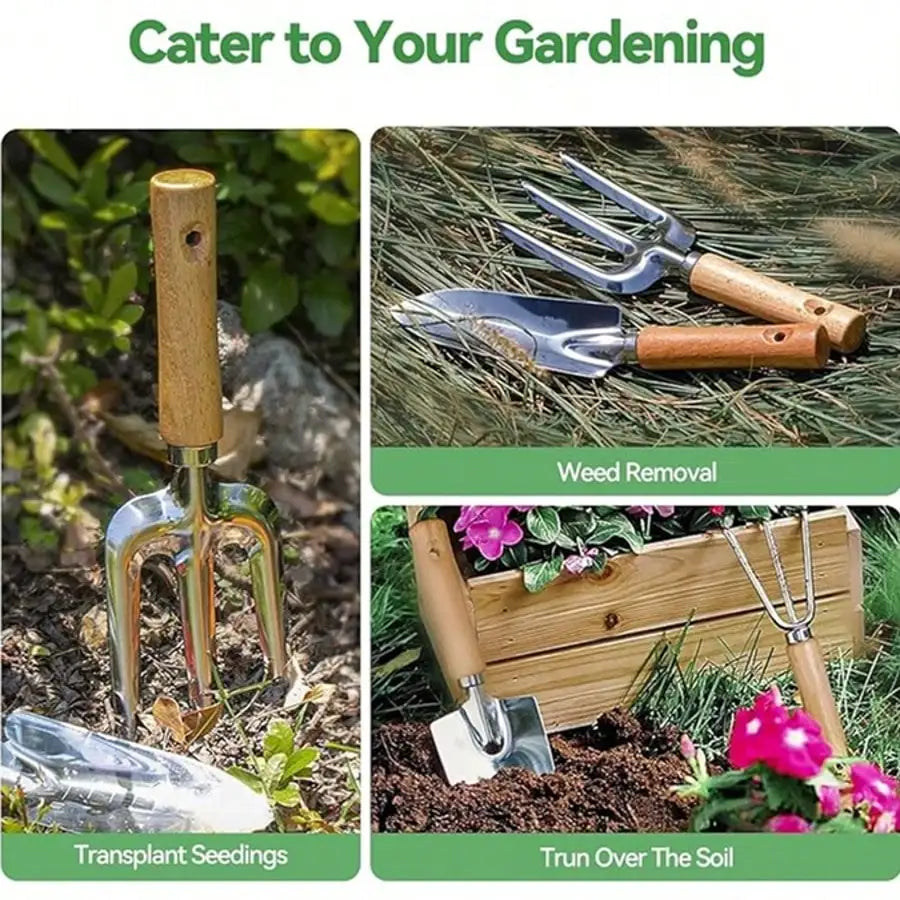 Gardening Tools 9-Piece Heavy Duty Gardening Hand Tools With Fashion And Durable Garden Tools Organizer Handbag, Ideal Gardening Gifts For Women,Rust-Proof Garden Tool Set