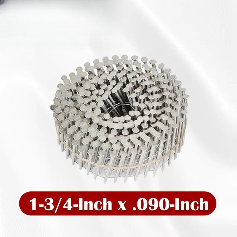 1-3/4-Inch x .090-Inch Ring Shank, 304 Stainless Steel Siding Nails ,15-Degree Collated Wire Coil, 3600 Count