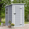 Outdoor 5x4 FT Resin Storage Shed Lockable Floor Tool Patio Backyard Lawn, Customized