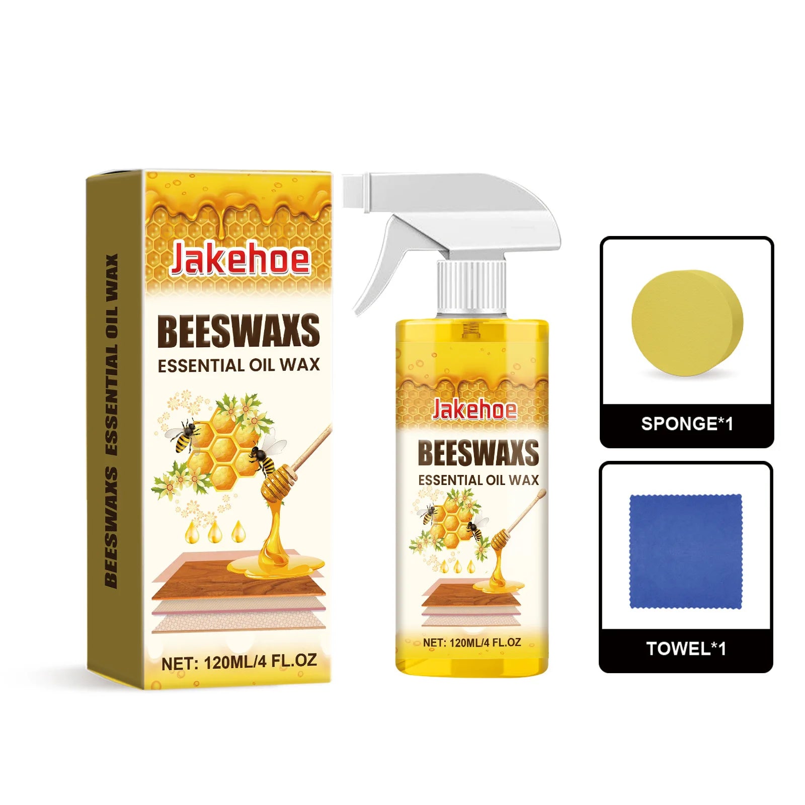 Wood Care Beeswax Spray, Waterproof Multipurpose Wear Resistant, Wood Floors, Chairs, Cabinets, Furniture
