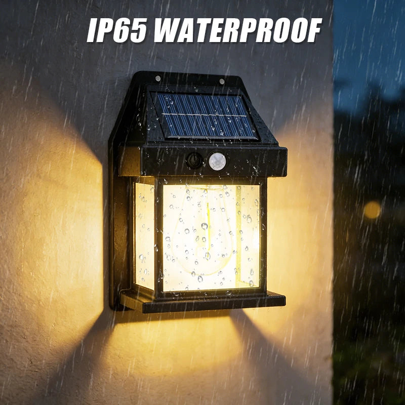 TechlumeX Solar Wall Lights Outdoor Dusk to Dawn Solar Motion Lights Outdoor Waterproof 3 Lighting Modes Wall Mount Light Sconces For Outside Patio Fence Yard Garage 2 Pack LED Street Light