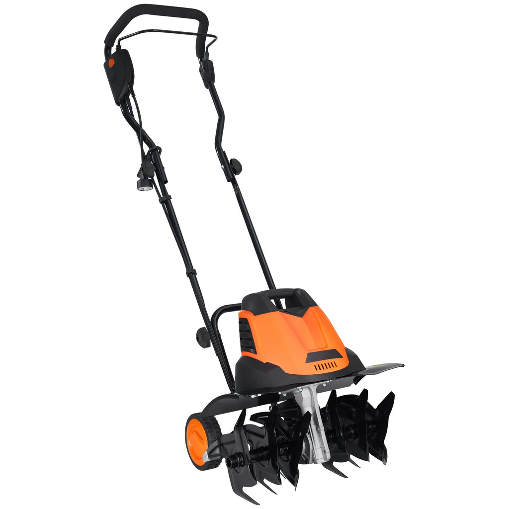 12 Amp Tiller, 18" Tilling Width, 3.94" Tilling Depth, Corded Electric, Steel Tines