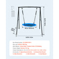 SucceBuy Swing Set for Backyard 32/40/60x32"Heavy Duty A-Frame Metal Stand 440lbs Reinforced with Spiral Ground Anchors for Kids