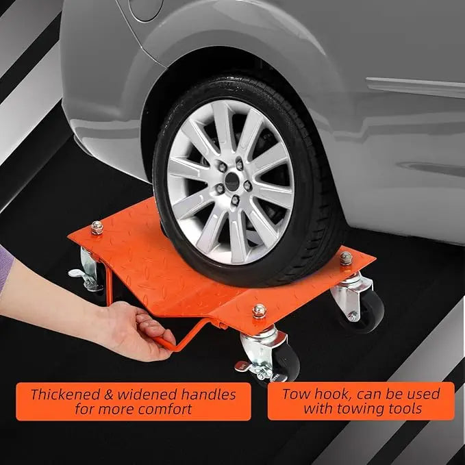 HiMiss Car Wheel Dolly, 6000 lbs/2722 kg Car Moving Cart with Brakes, 2/4 Piece, Heavy-Duty Vehicle Dolly, Moving Cars, Trucks, Trailers, Motorcycles  and Boats
