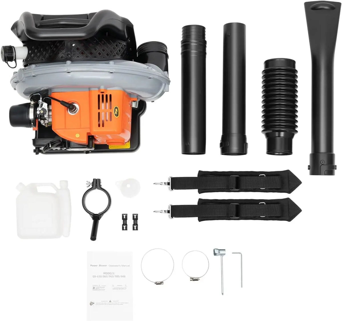 Hasanen Backpack Gas Powered Leaf Blower, Commercial 2.7kW 850CFM 63CC 4.3HP 2-Stroke Powerful Lightweight Gasoline Grass Lawn Blower w/Harness Air-Cooled & 1.8L Fuel Tank for Yard Lawn Care, Snow Removal