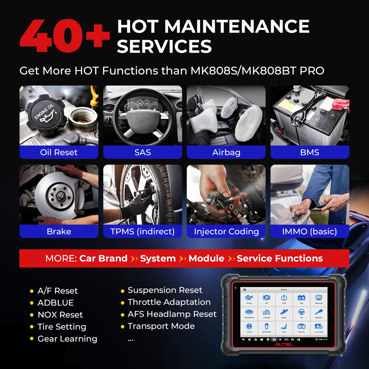 Autel MaxiPRO MP900-BT KIT Diagnistic Tool MP900BT DoIP CANFD ECU Coding Bidirectional Automotive Scanner PK MP808BT PRO