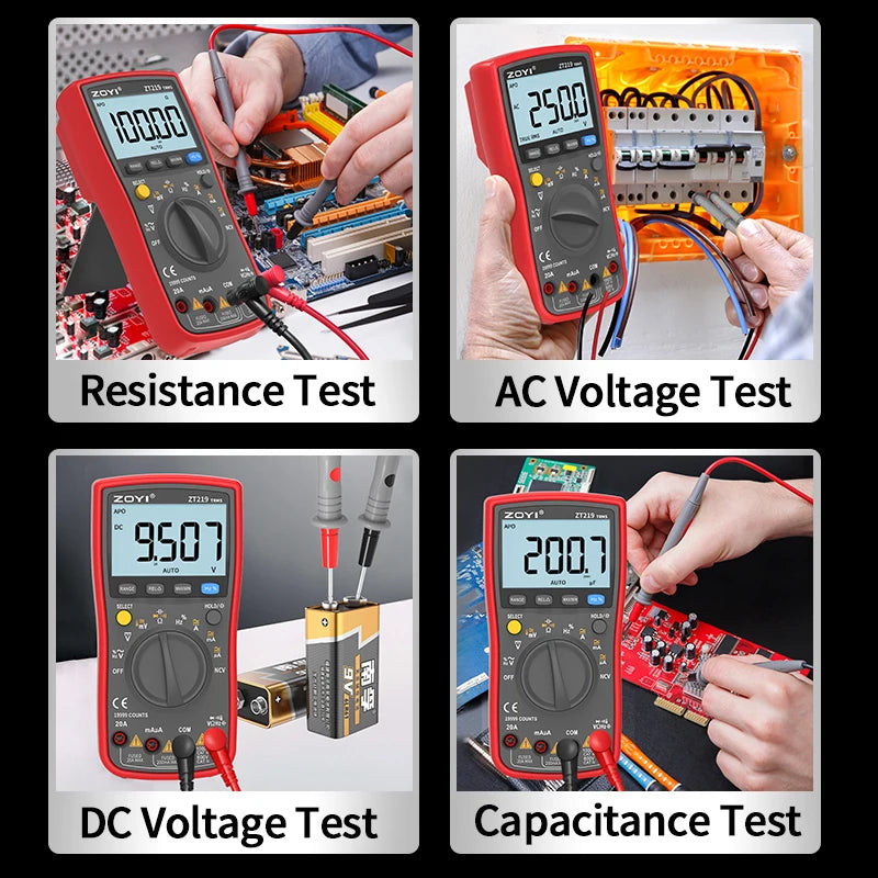 Digital multimeter. 19999 Counts Display, True RMS AC Measurement, Contact Type NCV Voltage Detection