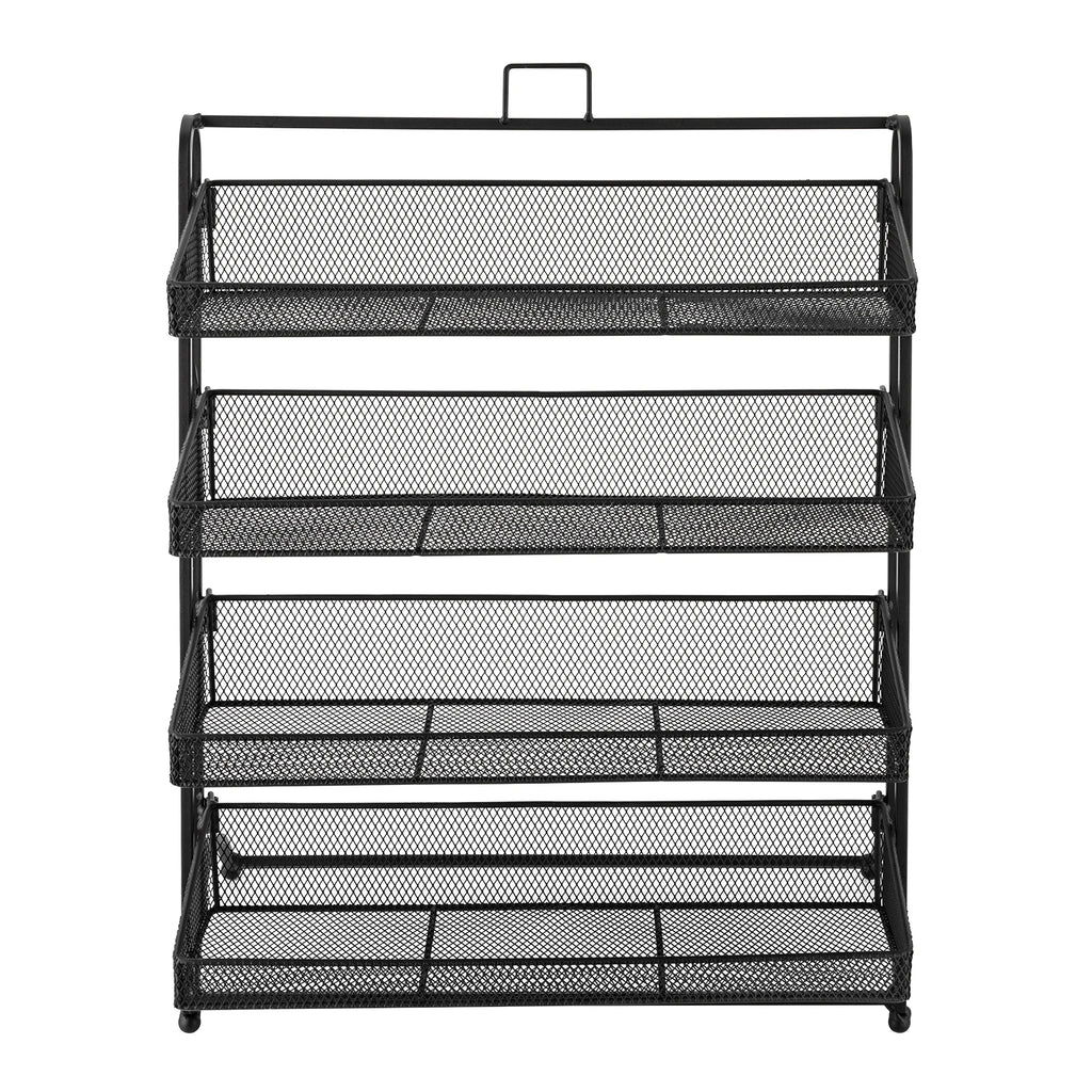 Multifunctional Storage Basket, 4 Tiers Retail Display Rack, Counter Groceries Display Shelf for Stores Office.
