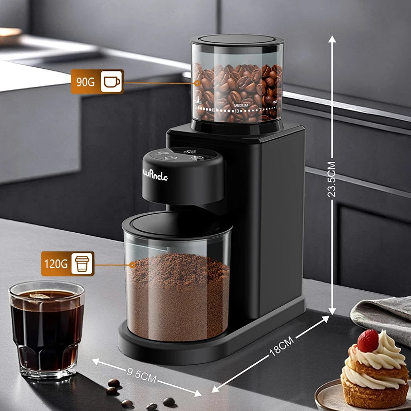 Automatic Conical Burr Coffee Grinder Touchscreen Coffee Bean Grinder with 25 Precise Grind Settings For Espresso 2-12 Cups
