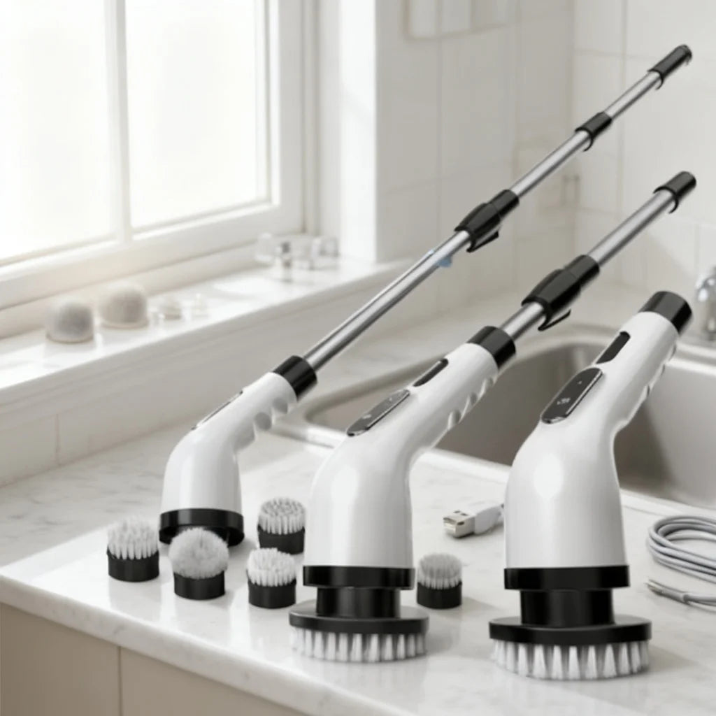Premium Cordless Electric Spin Scrubber Long Handle Power Scrubber for Bathroom Tub Kitchen Tile Cleaning Must Have 2026