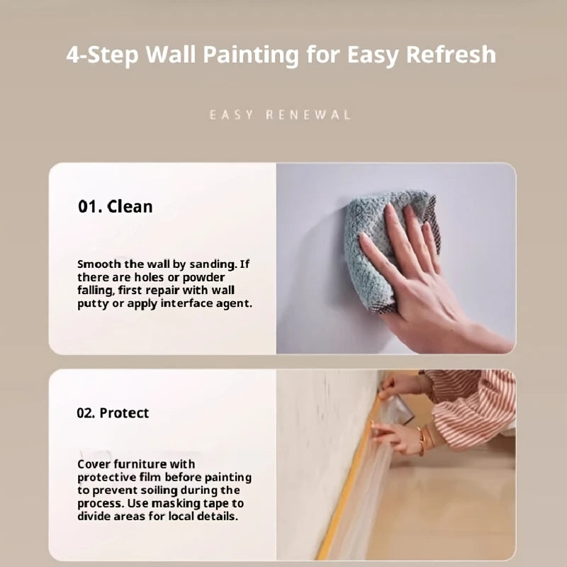 1 gallon/3.79 kg Interior Wall Paint, Wall Repair and Covering, Suitable for Covering Stains, Scratches, DIY Use