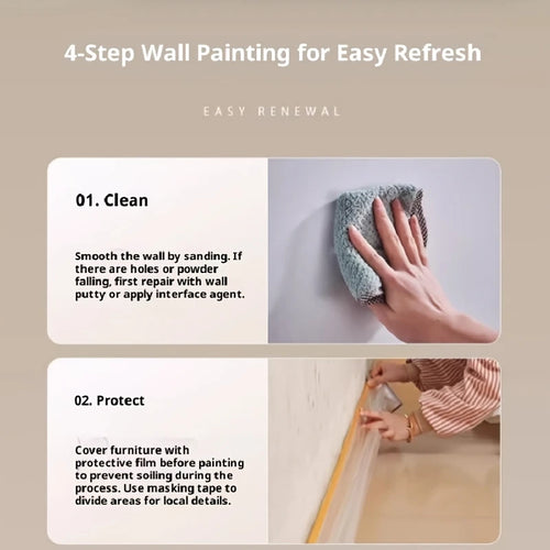 1 gallon/3.79 kg Interior Wall Paint, Wall Repair and Covering, Suitable for Covering Stains, Scratches, DIY Use