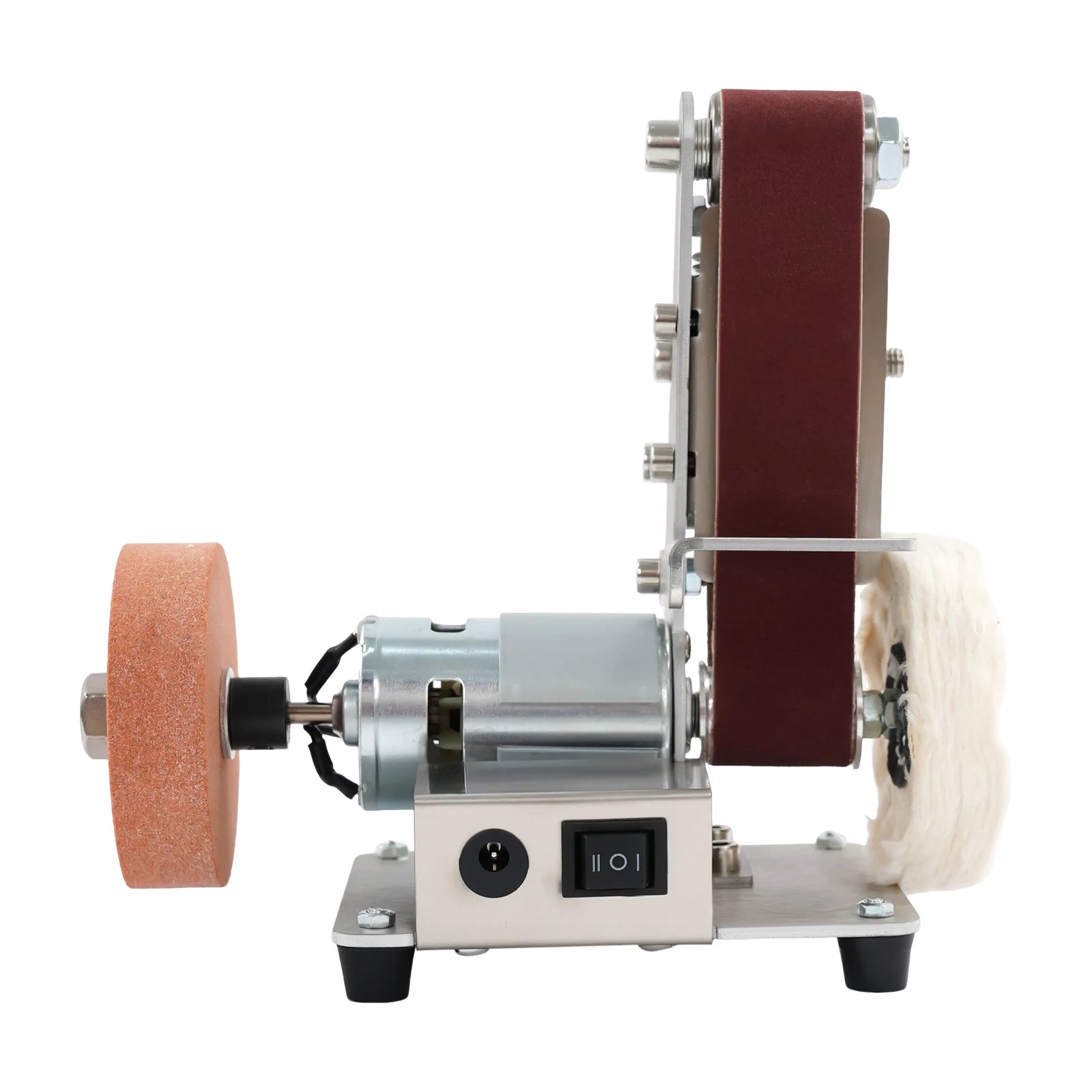 7-Speed Mini Belt Sander 4000-9000RPM 304 Stainless Steel Electric Belt Sander with All-Copper Motor for DIY Woodworking Jewelry