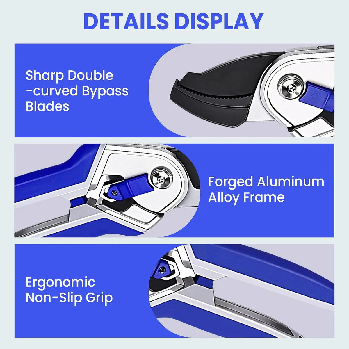 Tacleekii 2-Pack 8" Bypass Pruning Shears with Dual-Color Comfort Grip Garden Scissors for Trimming Flowers Plants & Limbs