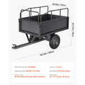 SucceBuy Garden Utility Trailer 17Cu.Ft&600lbs Capacity ATV UTV Hauling Trailer Tow Behind Steel Dump Cart forLawn Mower Tractor