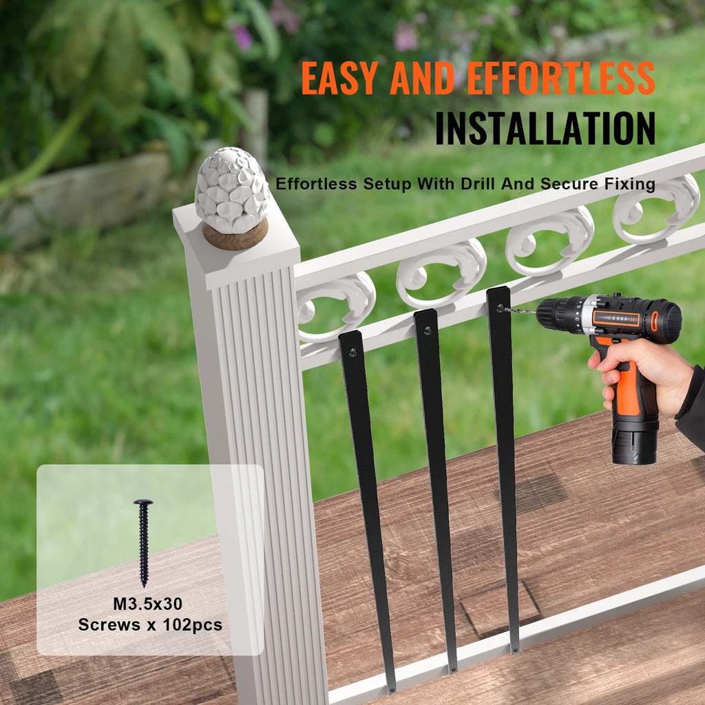 SucceBuy Staircase Metal Decorative Balusters Flat Aluminum Alloy Banister Spindles