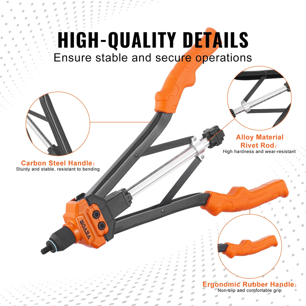 SucceBuy Rivet Nut Tool Rivnut Tool Kit Metric and SAE Mandrels 70PCS/186PCS Rivet Nuts With Rugged Carrying Case